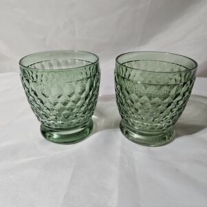 Villeroy & Boch Boston Green Old Fashioned Glasses Set Of 2